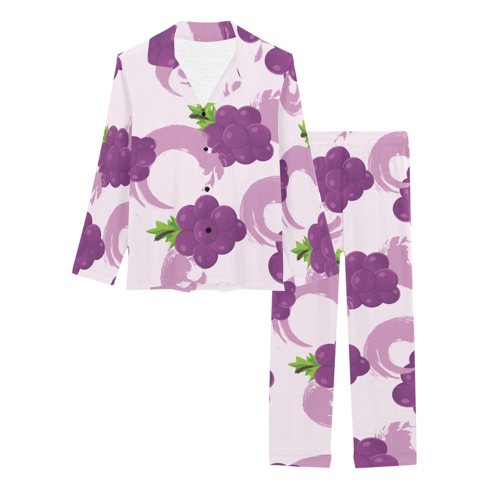 Cute Grape pattern Women's Long Pajama Set