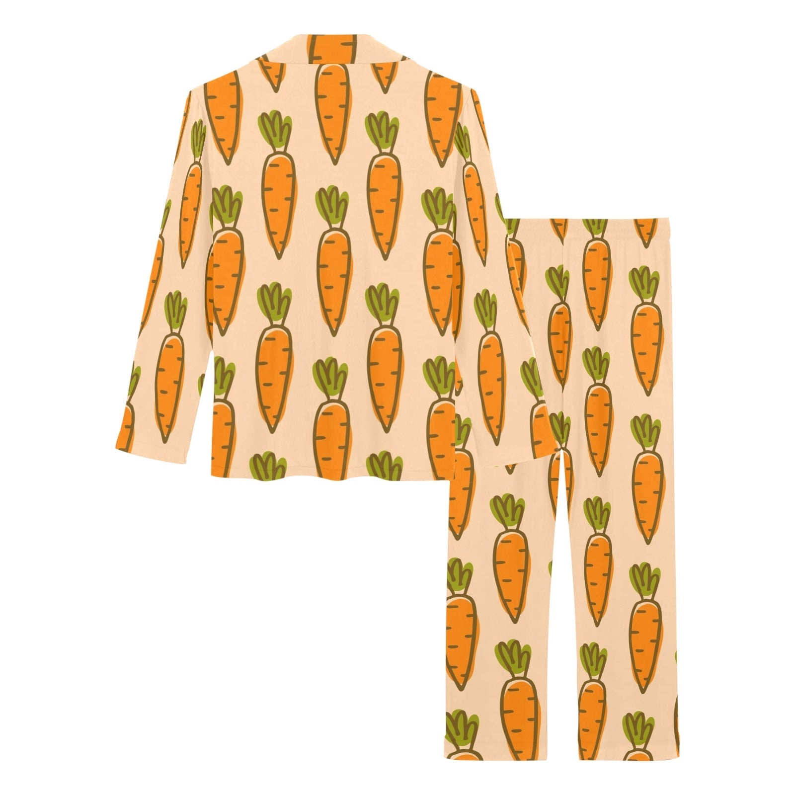 Carrot Pattern Print Design 04 Women's Long Pajama Set