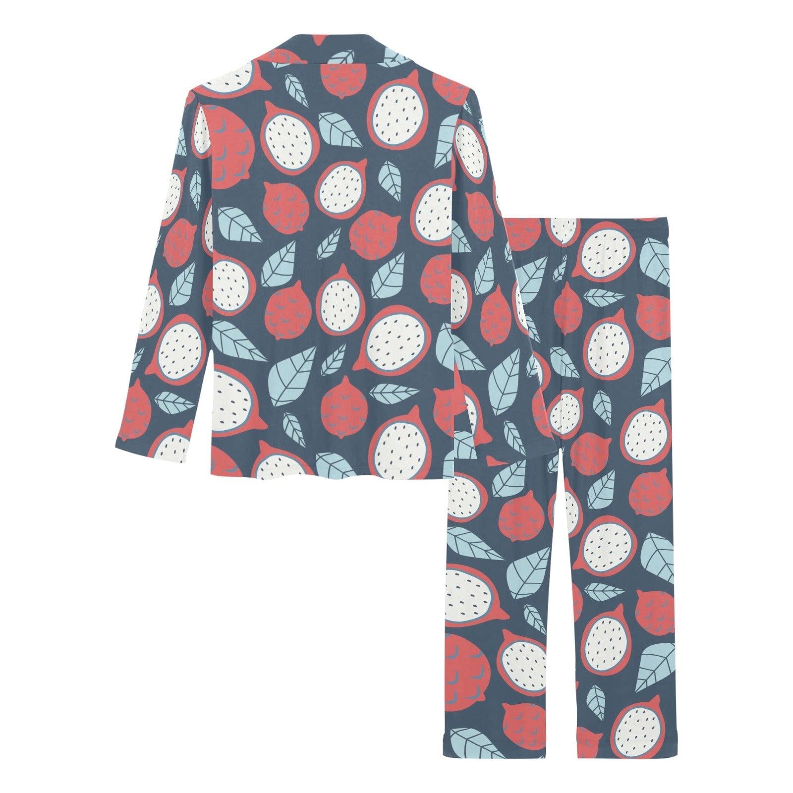 dragon fruits dark blue background Women's Long Pajama Set
