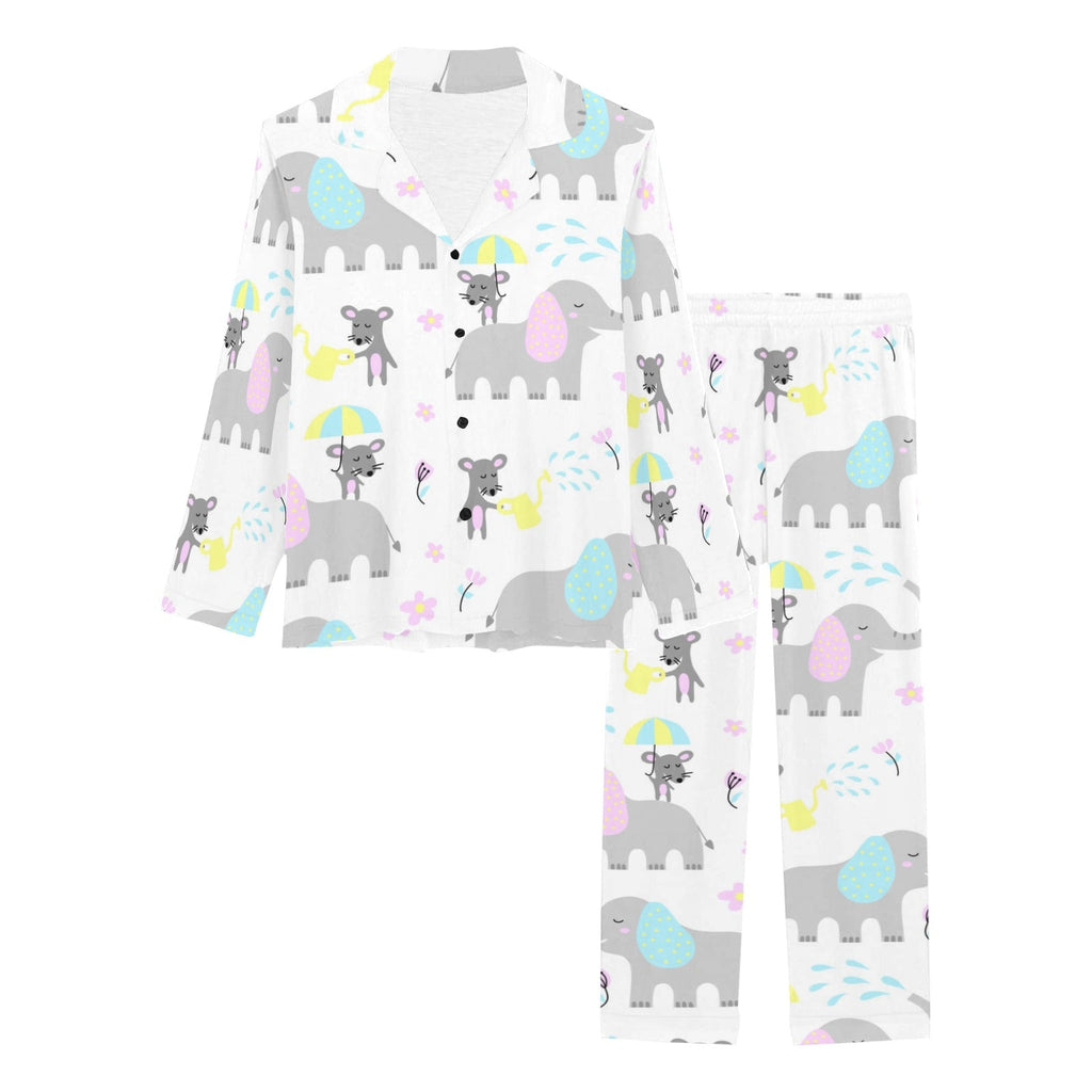Cute elephant mouse pattern Women's Long Pajama Set